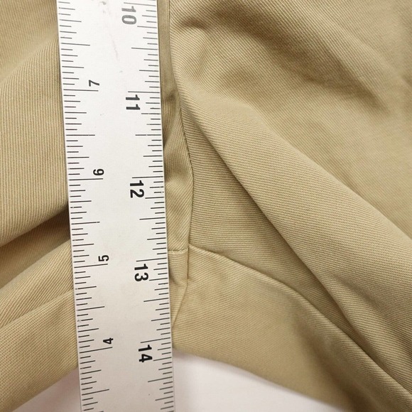 IZOD Pants Mens 38 x 32 Khaki High-Rise Slash Pockets Regular Fit Straight Chino - Picture 3 of 9